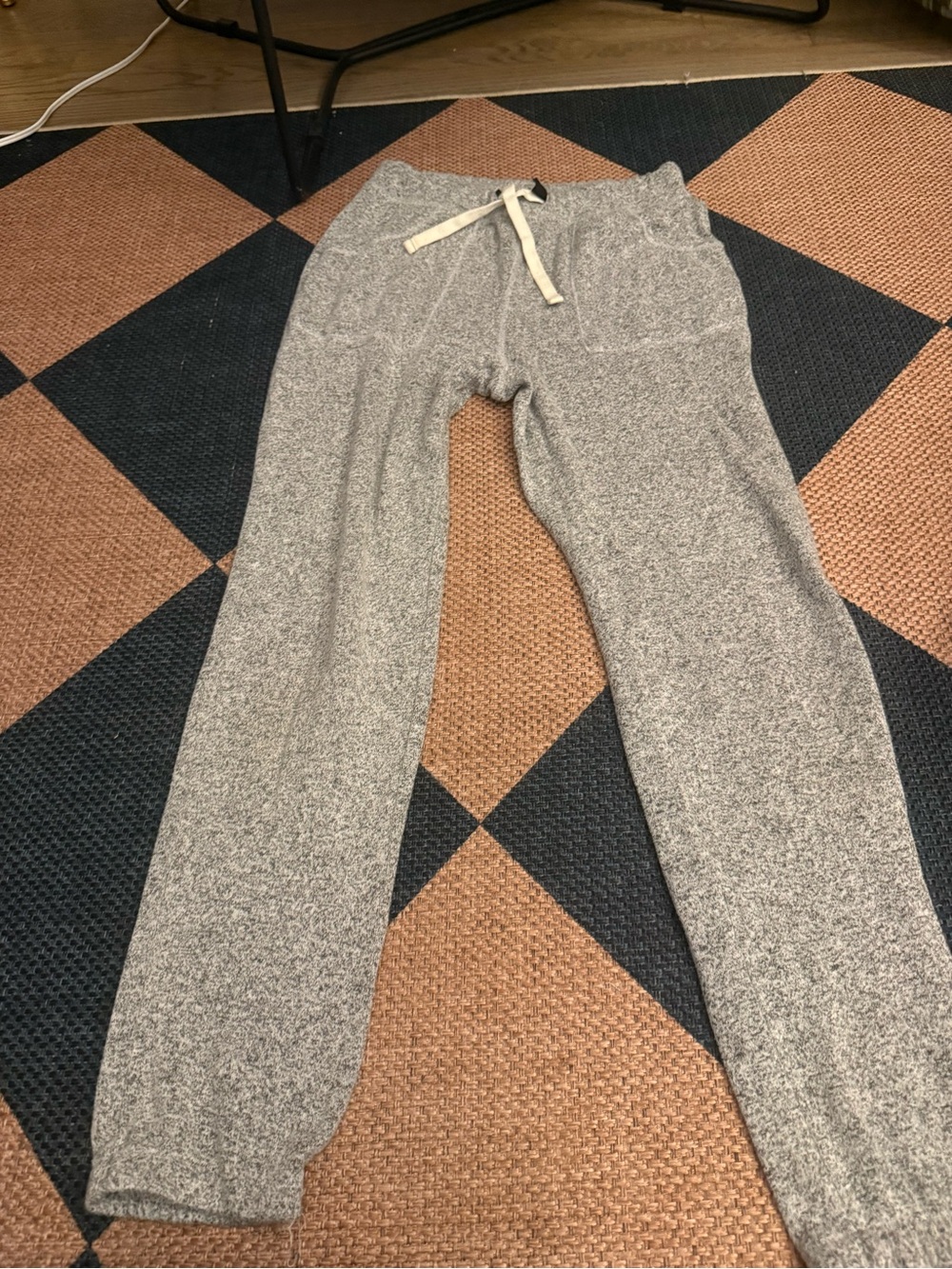 Cozy Gray Knit Drawstring Joggers